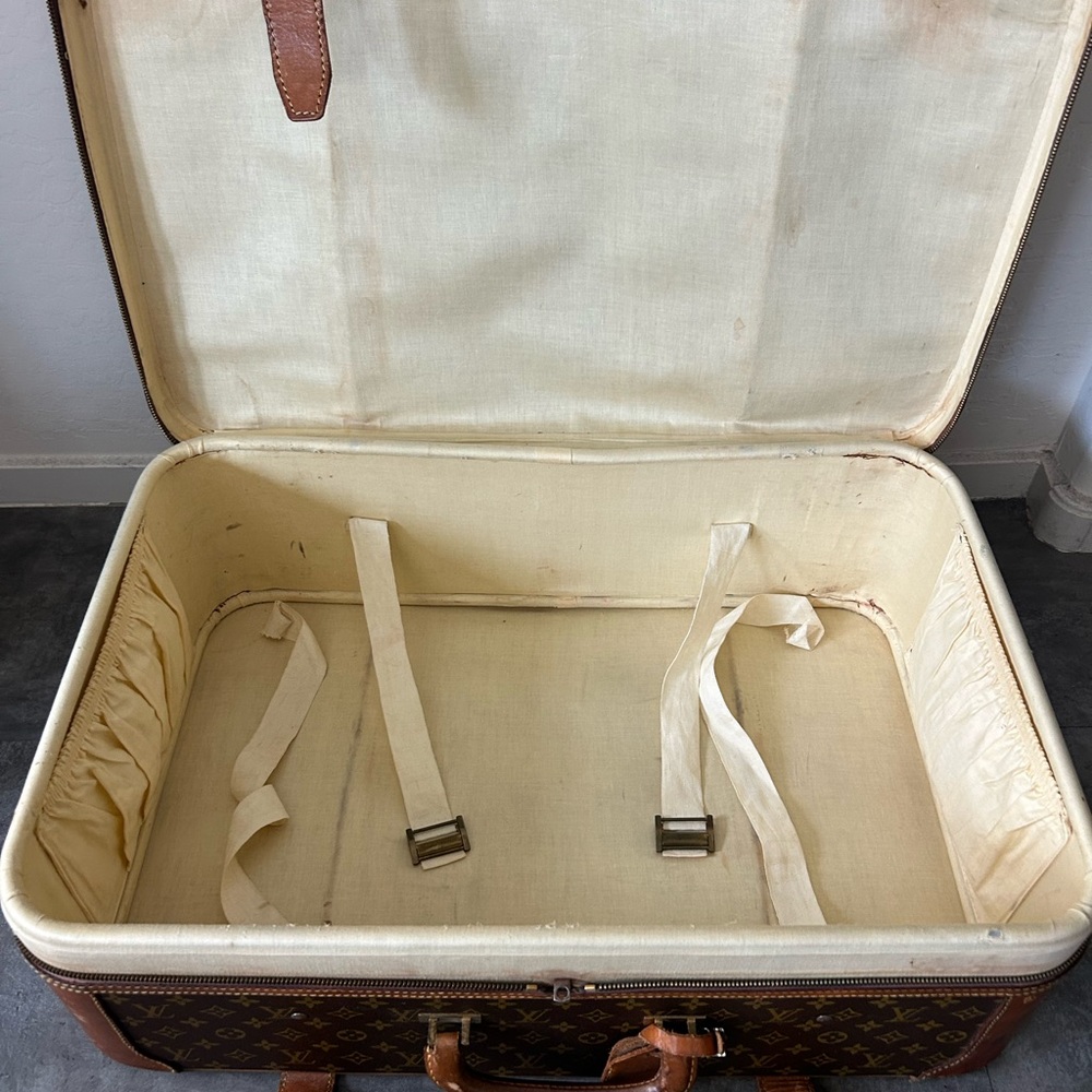 Louis Vuitton Vintage Monogram Suitcase Travel Bag Luggage Vachetta Leather - Picture 6 of 16